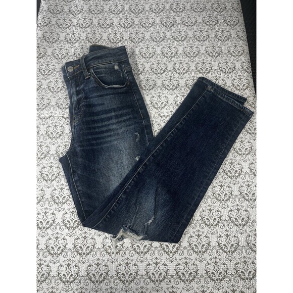 Willow & Root Denim - Willow & Root Jeans High Rise The Mom Fit Distressed Women's 25 Blue Pants Denim